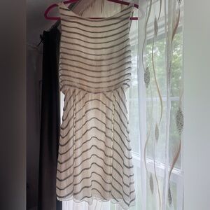 Alice + Olivia Black and White Striped Mini Dress